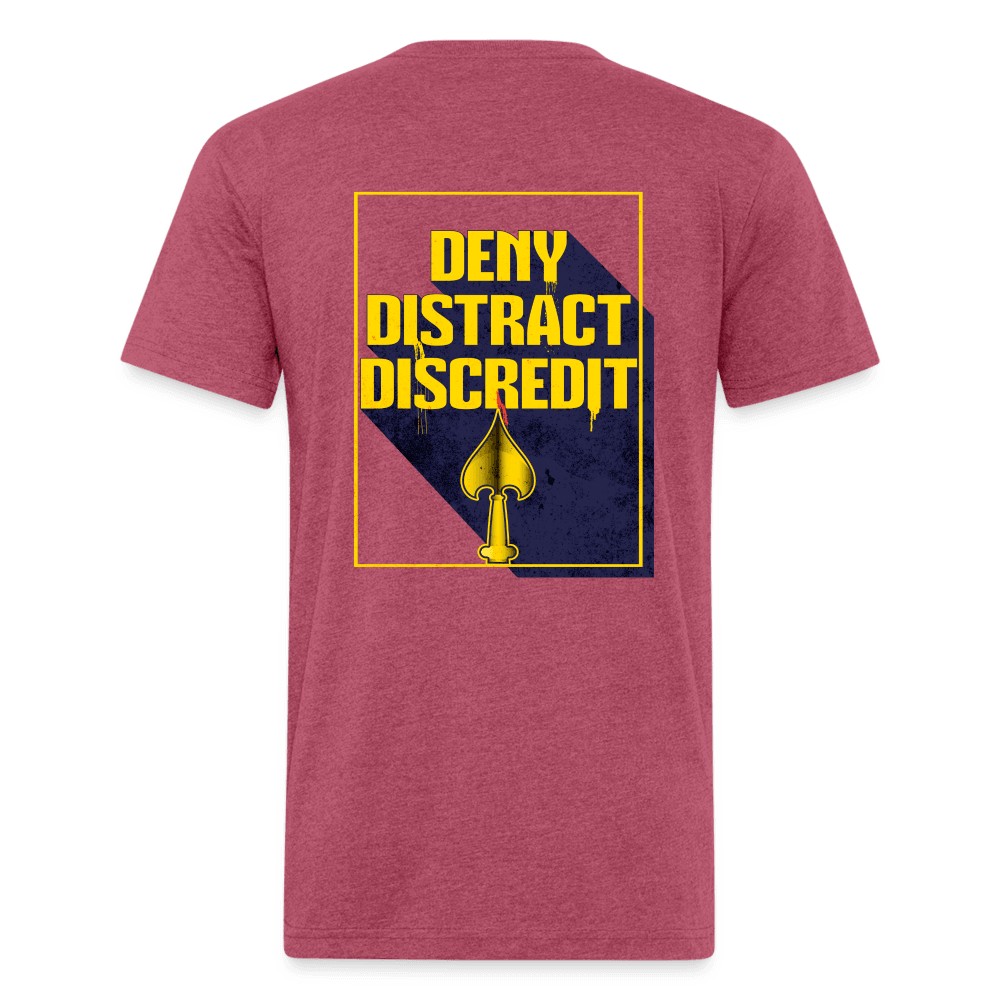 Deny Distract Discredit Shirt - heather burgundy