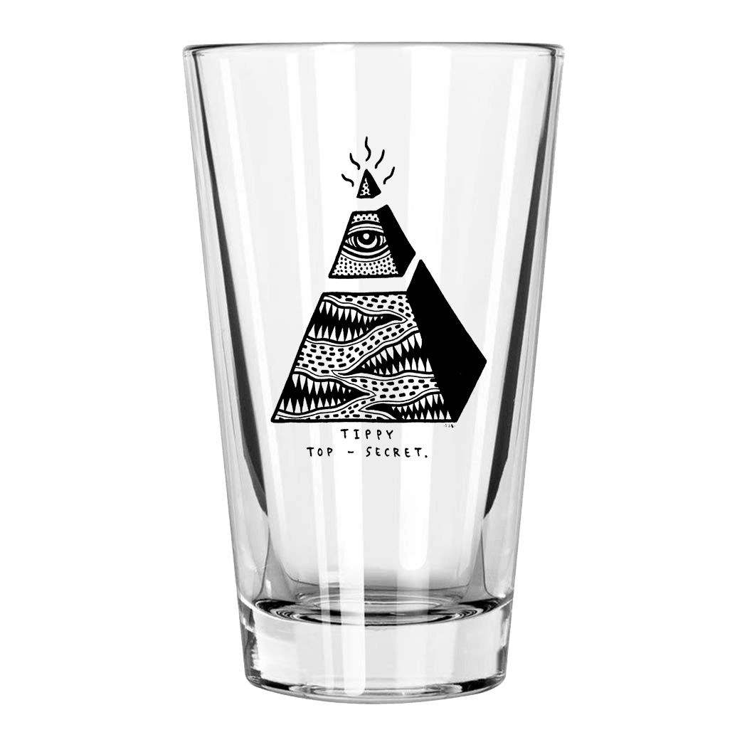 Tippy Top Secret Pint Glass - Inglorious Amateurs