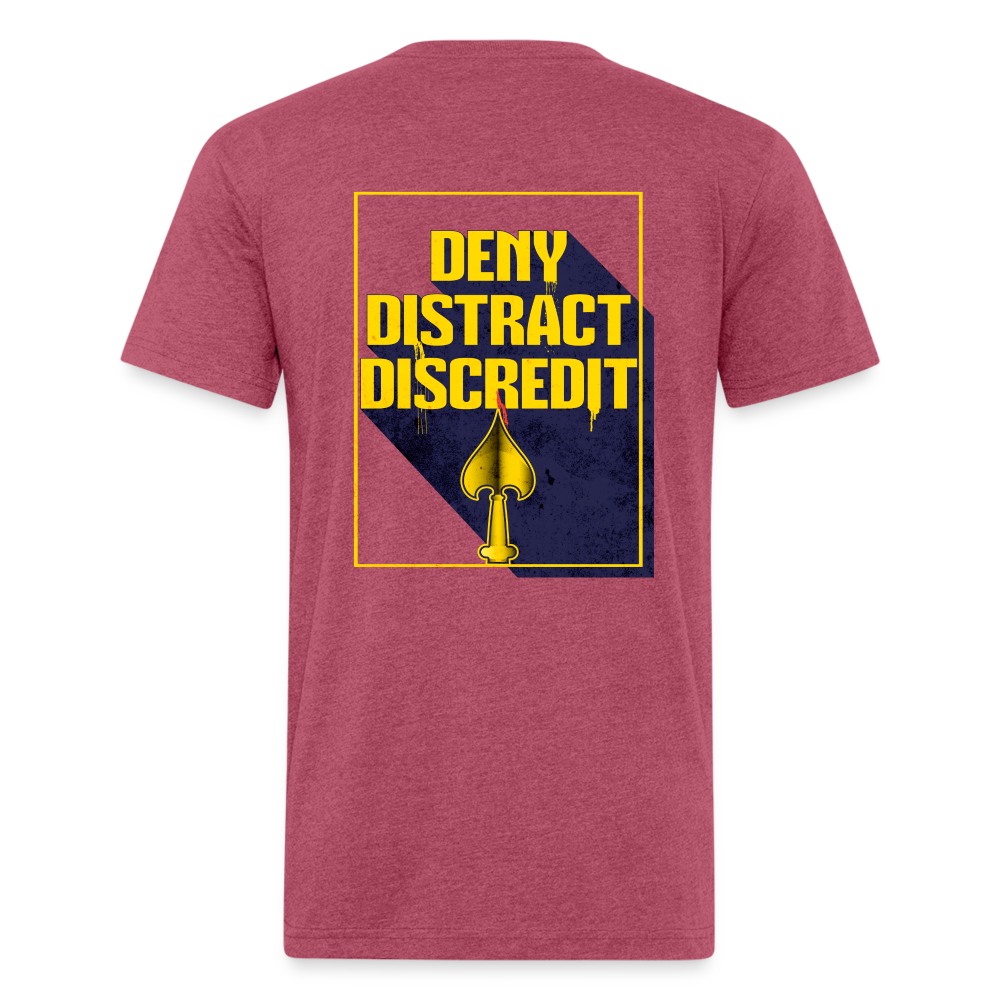 Deny Distract Discredit Shirt - heather burgundy